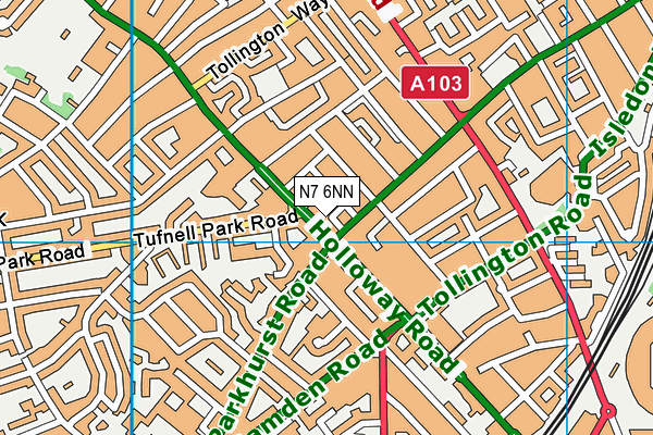 N7 6NN map - OS VectorMap District (Ordnance Survey) N7 6NN map - OS VectorMap District (Ordnance Survey)