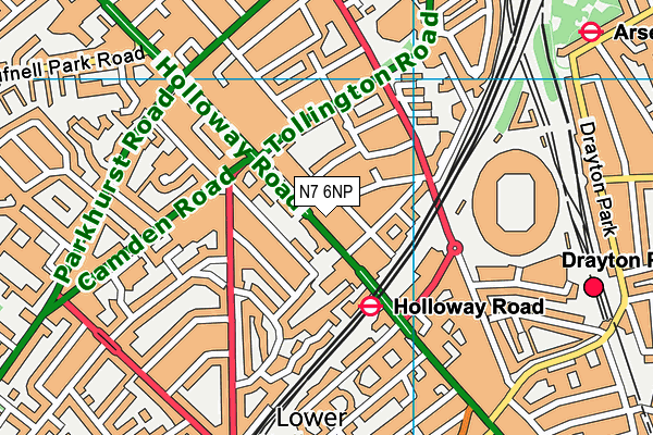 N7 6NP map - OS VectorMap District (Ordnance Survey) N7 6NP map - OS VectorMap District (Ordnance Survey)