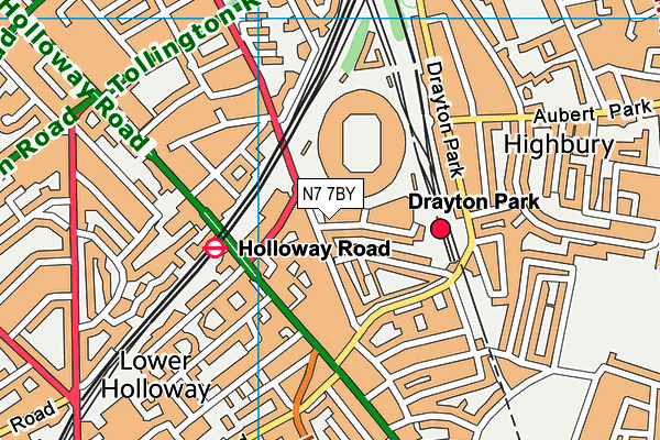 N7 7BY map - OS VectorMap District (Ordnance Survey) N7 7BY map - OS VectorMap District (Ordnance Survey)