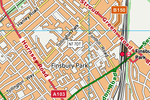 N7 7DT map - OS VectorMap District (Ordnance Survey) N7 7DT map - OS VectorMap District (Ordnance Survey)