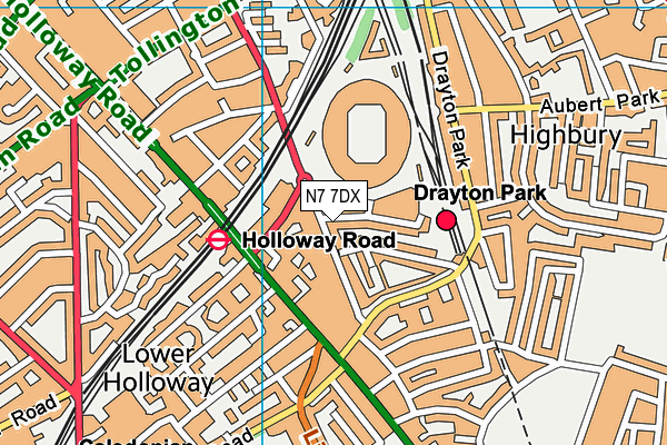 N7 7DX map - OS VectorMap District (Ordnance Survey) N7 7DX map - OS VectorMap District (Ordnance Survey)