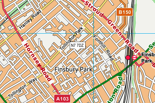 N7 7DZ map - OS VectorMap District (Ordnance Survey) N7 7DZ map - OS VectorMap District (Ordnance Survey)
