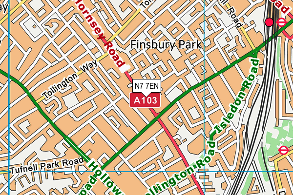 N7 7EN map - OS VectorMap District (Ordnance Survey) N7 7EN map - OS VectorMap District (Ordnance Survey)