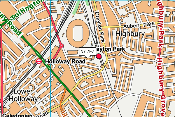N7 7EZ map - OS VectorMap District (Ordnance Survey) N7 7EZ map - OS VectorMap District (Ordnance Survey)