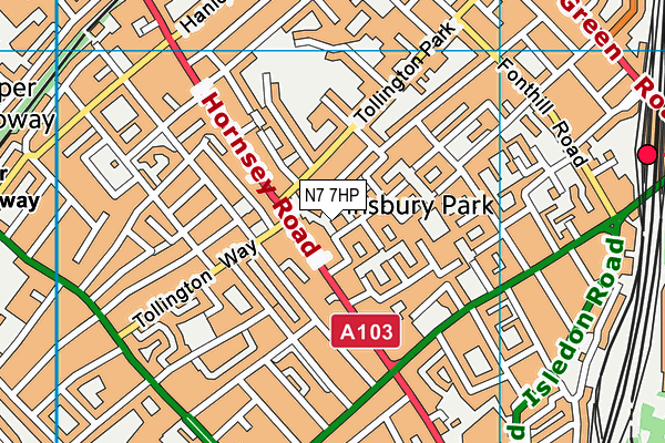 N7 7HP map - OS VectorMap District (Ordnance Survey) N7 7HP map - OS VectorMap District (Ordnance Survey)