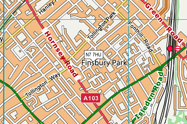N7 7HU map - OS VectorMap District (Ordnance Survey) N7 7HU map - OS VectorMap District (Ordnance Survey)