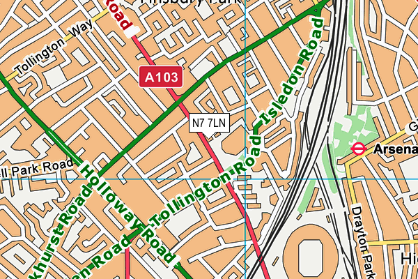 N7 7LN map - OS VectorMap District (Ordnance Survey) N7 7LN map - OS VectorMap District (Ordnance Survey)