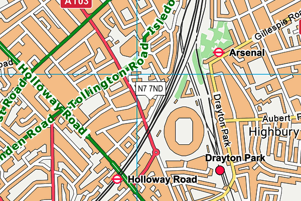 N7 7ND map - OS VectorMap District (Ordnance Survey) N7 7ND map - OS VectorMap District (Ordnance Survey)