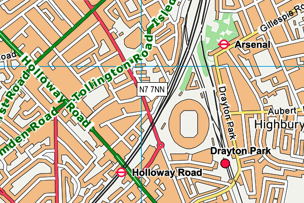 N7 7NN map - OS VectorMap District (Ordnance Survey) N7 7NN map - OS VectorMap District (Ordnance Survey)