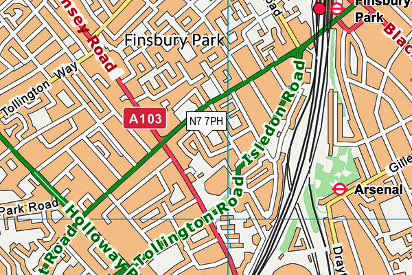 N7 7PH map - OS VectorMap District (Ordnance Survey) N7 7PH map - OS VectorMap District (Ordnance Survey)