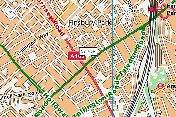 N7 7QP map - OS VectorMap District (Ordnance Survey) N7 7QP map - OS VectorMap District (Ordnance Survey)