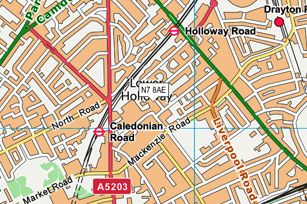 N7 8AE map - OS VectorMap District (Ordnance Survey) N7 8AE map - OS VectorMap District (Ordnance Survey)