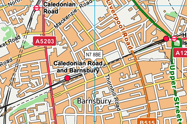 N7 8BE map - OS VectorMap District (Ordnance Survey) N7 8BE map - OS VectorMap District (Ordnance Survey)