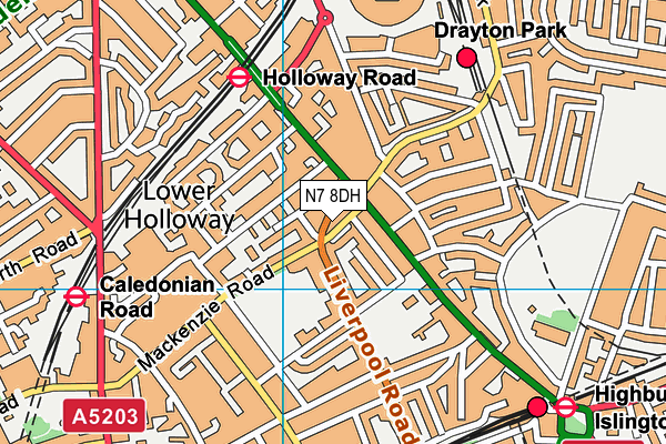 N7 8DH map - OS VectorMap District (Ordnance Survey) N7 8DH map - OS VectorMap District (Ordnance Survey)