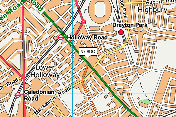 N7 8DQ map - OS VectorMap District (Ordnance Survey) N7 8DQ map - OS VectorMap District (Ordnance Survey)