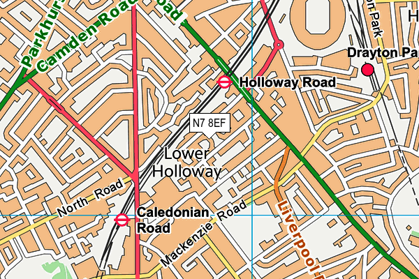 N7 8EF map - OS VectorMap District (Ordnance Survey) N7 8EF map - OS VectorMap District (Ordnance Survey)