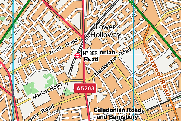 N7 8ER map - OS VectorMap District (Ordnance Survey) N7 8ER map - OS VectorMap District (Ordnance Survey)