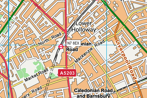 N7 8EX map - OS VectorMap District (Ordnance Survey) N7 8EX map - OS VectorMap District (Ordnance Survey)
