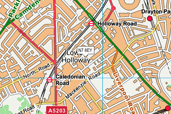 N7 8EY map - OS VectorMap District (Ordnance Survey)