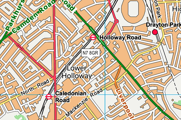 N7 8GR map - OS VectorMap District (Ordnance Survey) N7 8GR map - OS VectorMap District (Ordnance Survey)