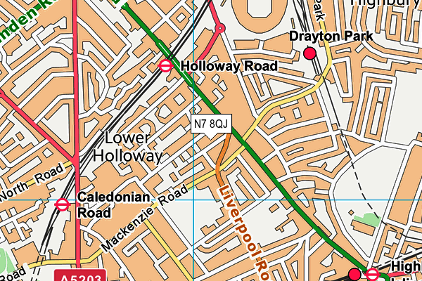 N7 8QJ map - OS VectorMap District (Ordnance Survey) N7 8QJ map - OS VectorMap District (Ordnance Survey)
