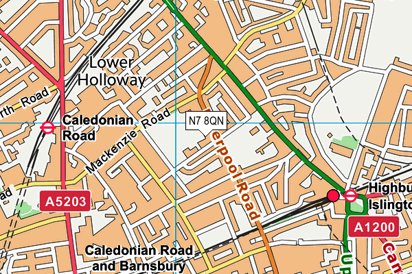 N7 8QN map - OS VectorMap District (Ordnance Survey)