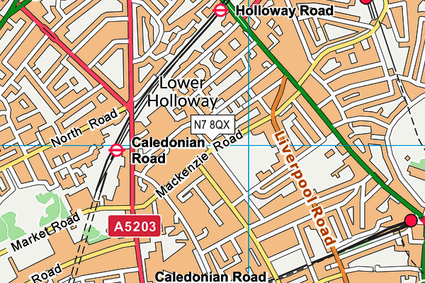 N7 8QX map - OS VectorMap District (Ordnance Survey) N7 8QX map - OS VectorMap District (Ordnance Survey)