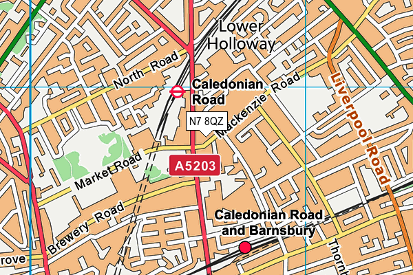 N7 8QZ map - OS VectorMap District (Ordnance Survey) N7 8QZ map - OS VectorMap District (Ordnance Survey)