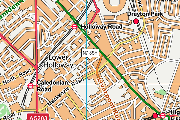 N7 8SH map - OS VectorMap District (Ordnance Survey)