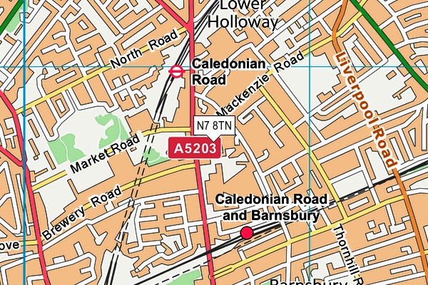 N7 8TN map - OS VectorMap District (Ordnance Survey)
