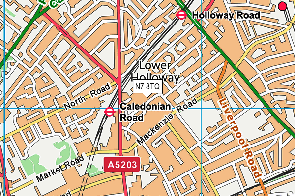 N7 8TQ map - OS VectorMap District (Ordnance Survey)