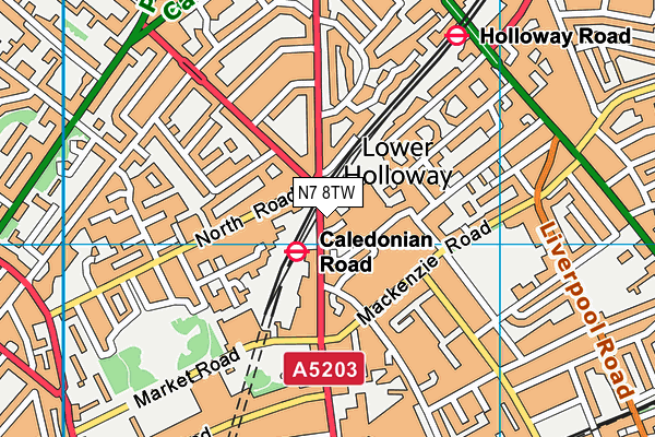 N7 8TW map - OS VectorMap District (Ordnance Survey) N7 8TW map - OS VectorMap District (Ordnance Survey)
