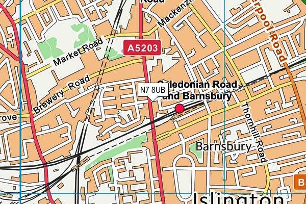 N7 8UB map - OS VectorMap District (Ordnance Survey)