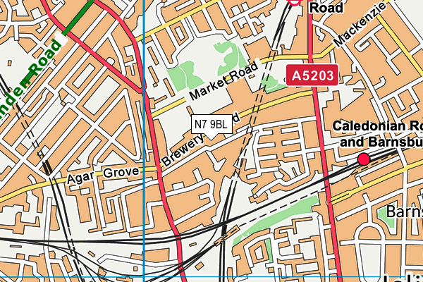 N7 9BL map - OS VectorMap District (Ordnance Survey) N7 9BL map - OS VectorMap District (Ordnance Survey)