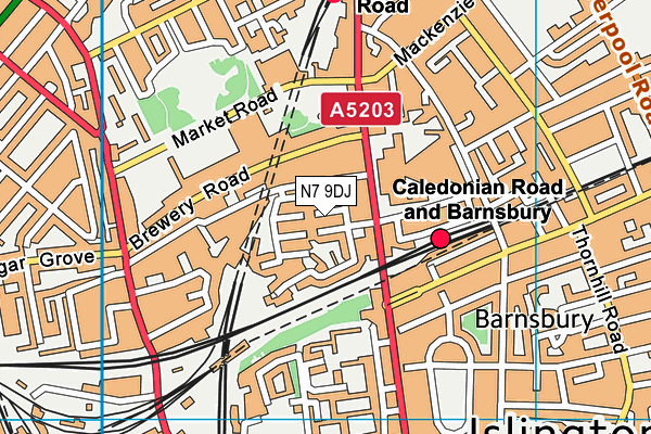 N7 9DJ map - OS VectorMap District (Ordnance Survey)