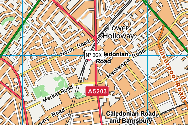 N7 9GX map - OS VectorMap District (Ordnance Survey) N7 9GX map - OS VectorMap District (Ordnance Survey)