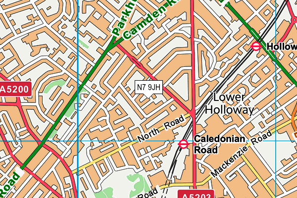 N7 9JH map - OS VectorMap District (Ordnance Survey)