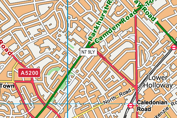 N7 9LY map - OS VectorMap District (Ordnance Survey)