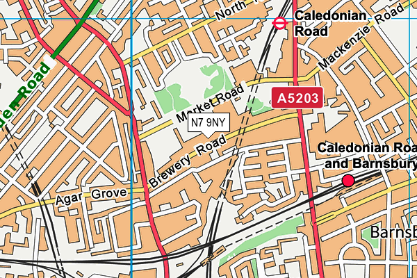 N7 9NY map - OS VectorMap District (Ordnance Survey) N7 9NY map - OS VectorMap District (Ordnance Survey)