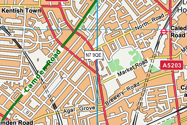 N7 9QE map - OS VectorMap District (Ordnance Survey) N7 9QE map - OS VectorMap District (Ordnance Survey)