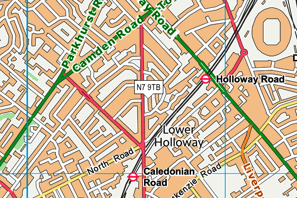 N7 9TB map - OS VectorMap District (Ordnance Survey) N7 9TB map - OS VectorMap District (Ordnance Survey)
