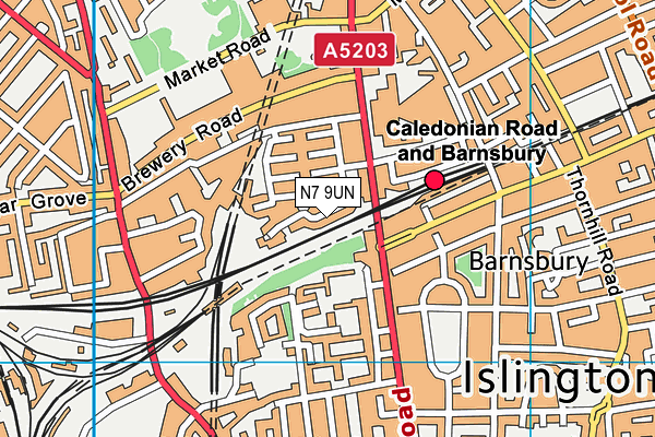 N7 9UN map - OS VectorMap District (Ordnance Survey)