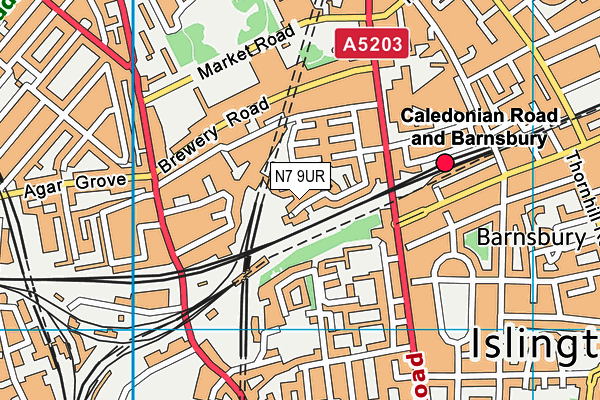 N7 9UR map - OS VectorMap District (Ordnance Survey) N7 9UR map - OS VectorMap District (Ordnance Survey)
