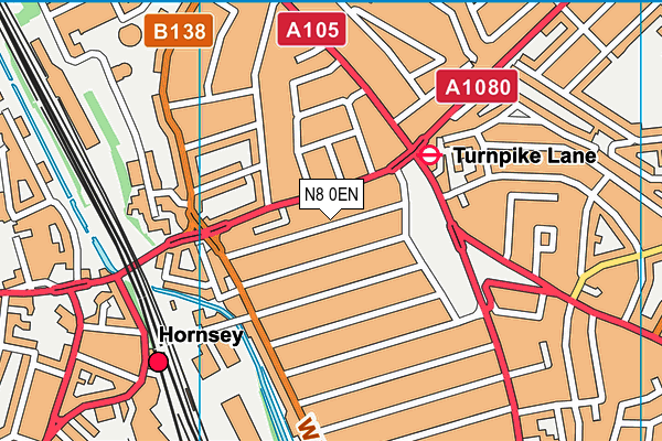 N8 0EN map - OS VectorMap District (Ordnance Survey) N8 0EN map - OS VectorMap District (Ordnance Survey)
