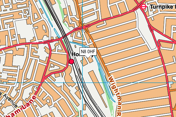 N8 0HF map - OS VectorMap District (Ordnance Survey) N8 0HF map - OS VectorMap District (Ordnance Survey)
