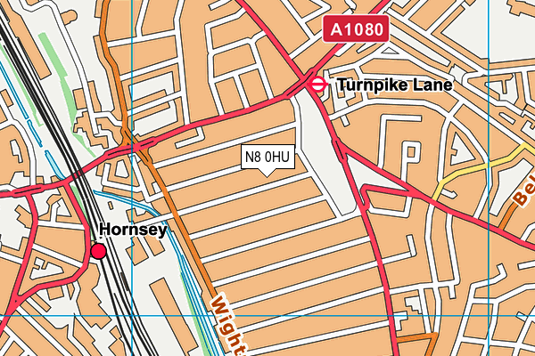 N8 0HU map - OS VectorMap District (Ordnance Survey)