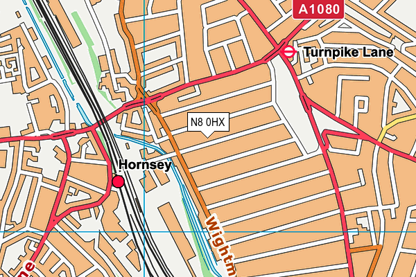 N8 0HX map - OS VectorMap District (Ordnance Survey)