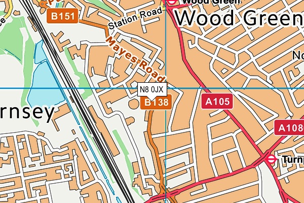 N8 0JX map - OS VectorMap District (Ordnance Survey) N8 0JX map - OS VectorMap District (Ordnance Survey)