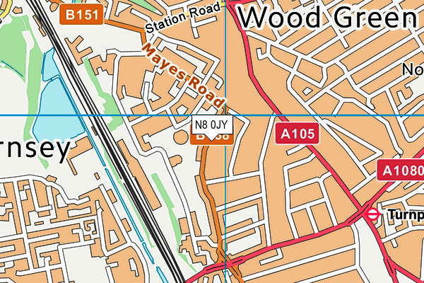 N8 0JY map - OS VectorMap District (Ordnance Survey) N8 0JY map - OS VectorMap District (Ordnance Survey)
