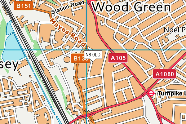 N8 0LD map - OS VectorMap District (Ordnance Survey) N8 0LD map - OS VectorMap District (Ordnance Survey)